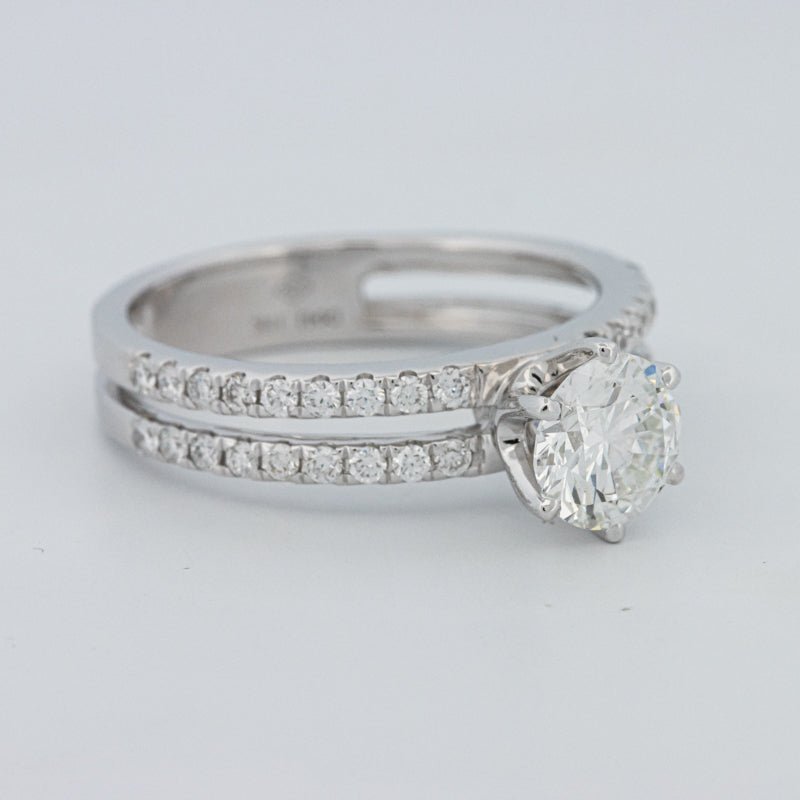 1 CT Round Cut Double Band Pavé Ring (LG) - ZIZOV DIAMONDS