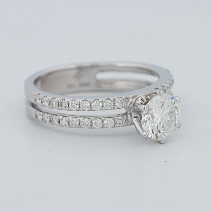 1 CT Round Cut Double Band Pavé Ring (LG) - ZIZOV DIAMONDS