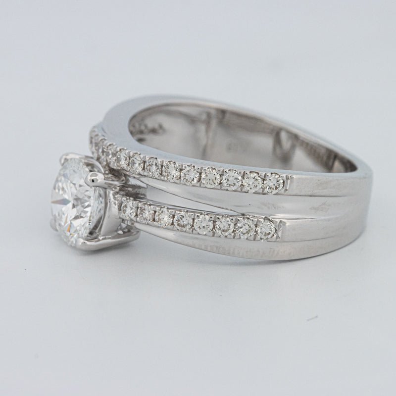 1 CT Round Cut Double Band Pavé Ring (LG) - ZIZOV DIAMONDS