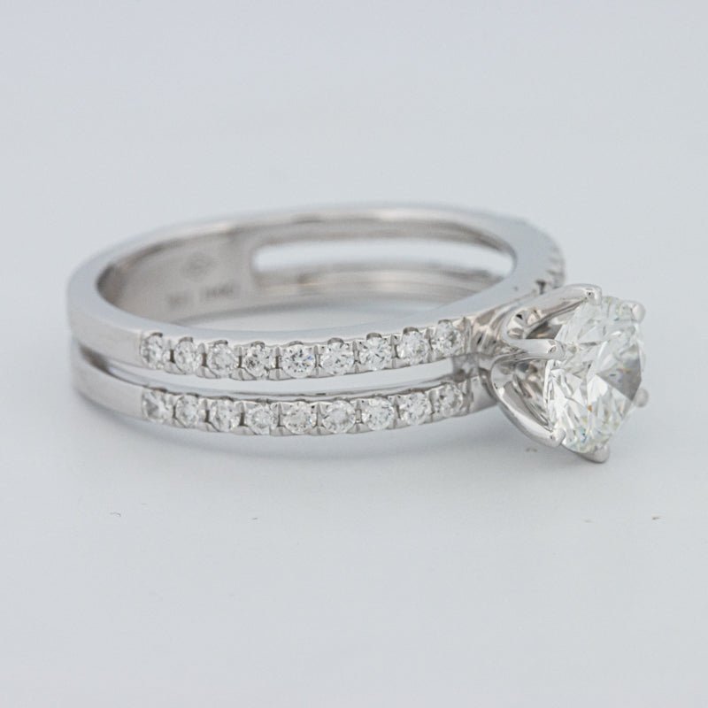 1 CT Round Cut Double Band Pavé Ring (LG) - ZIZOV DIAMONDS