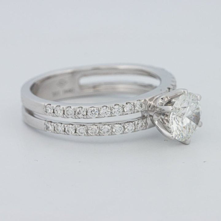 1 CT Round Cut Double Band Pavé Ring (LG) - ZIZOV DIAMONDS