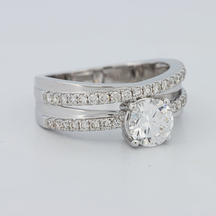 1 CT Round Cut Double Band Pavé Ring (LG) - ZIZOV DIAMONDS