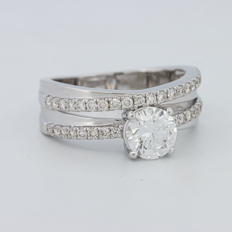 1 CT Round Cut Double Band Pavé Ring (LG) - ZIZOV DIAMONDS
