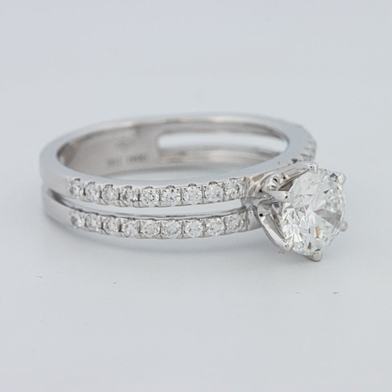 1 CT Round Cut Double Band Pavé Ring (LG) - ZIZOV DIAMONDS