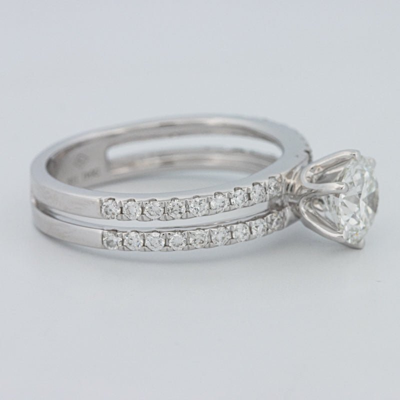1 CT Round Cut Double Band Pavé Ring (LG) - ZIZOV DIAMONDS