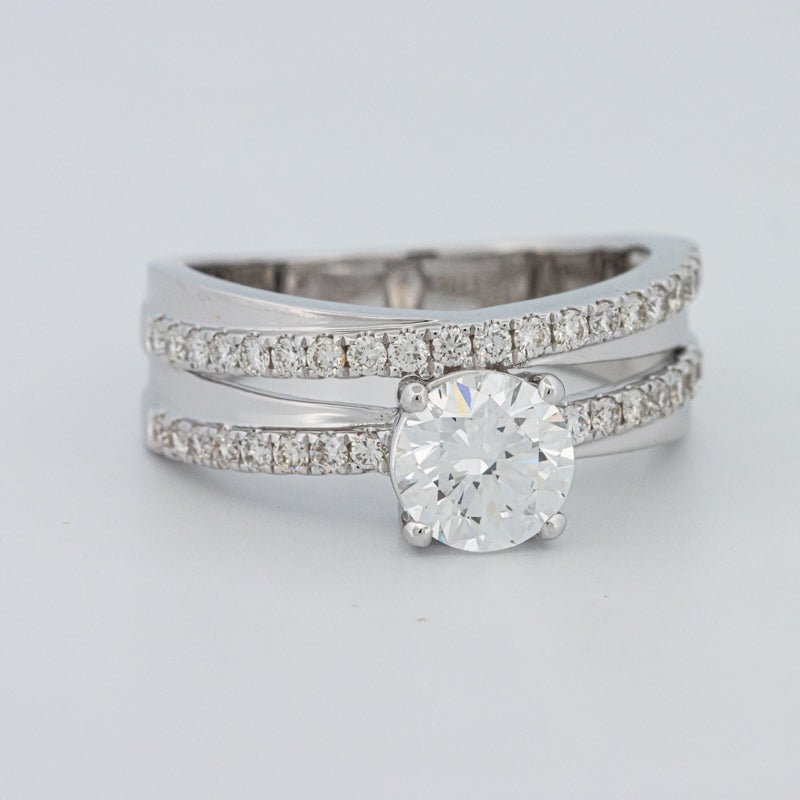 1 CT Round Cut Double Band Pavé Ring (LG) - ZIZOV DIAMONDS
