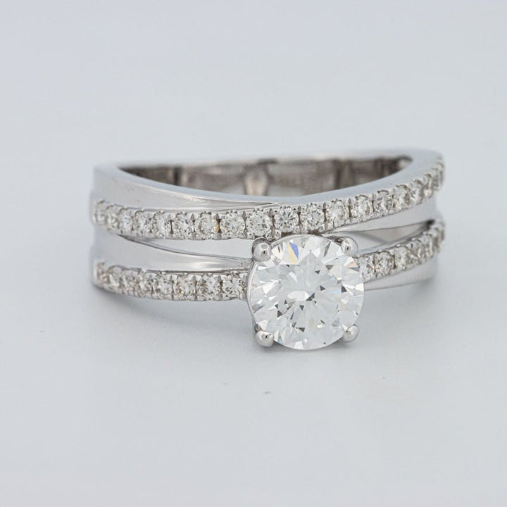 1 CT Round Cut Double Band Pavé Ring (LG) - ZIZOV DIAMONDS