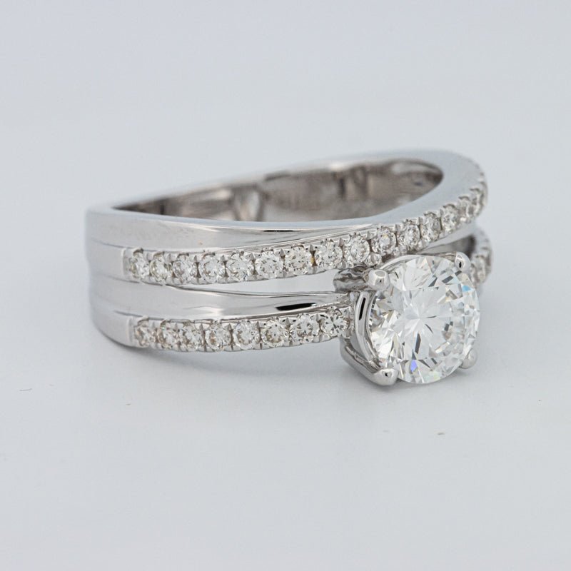 1 CT Round Cut Double Band Pavé Ring (LG) - ZIZOV DIAMONDS