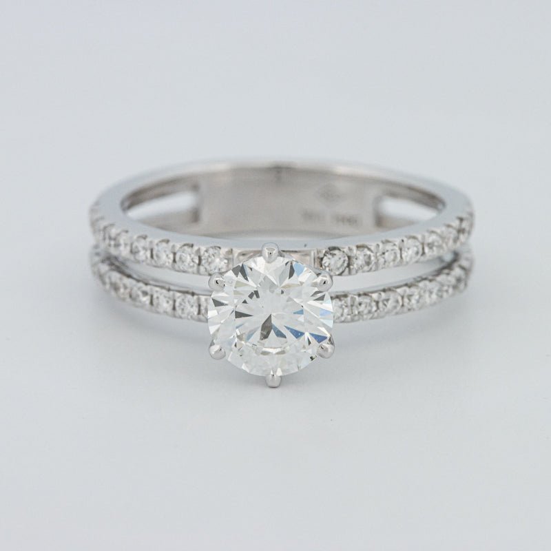 1 CT Round Cut Double Band Pavé Ring (LG) - ZIZOV DIAMONDS