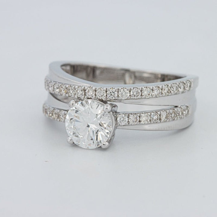 1 CT Round Cut Double Band Pavé Ring (LG) - ZIZOV DIAMONDS