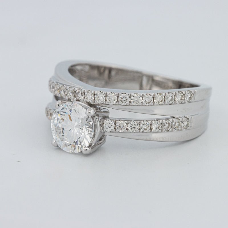 1 CT Round Cut Double Band Pavé Ring (LG) - ZIZOV DIAMONDS