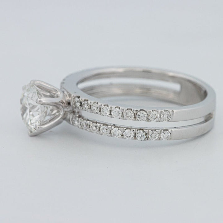 1 CT Round Cut Double Band Pavé Ring (LG) - ZIZOV DIAMONDS