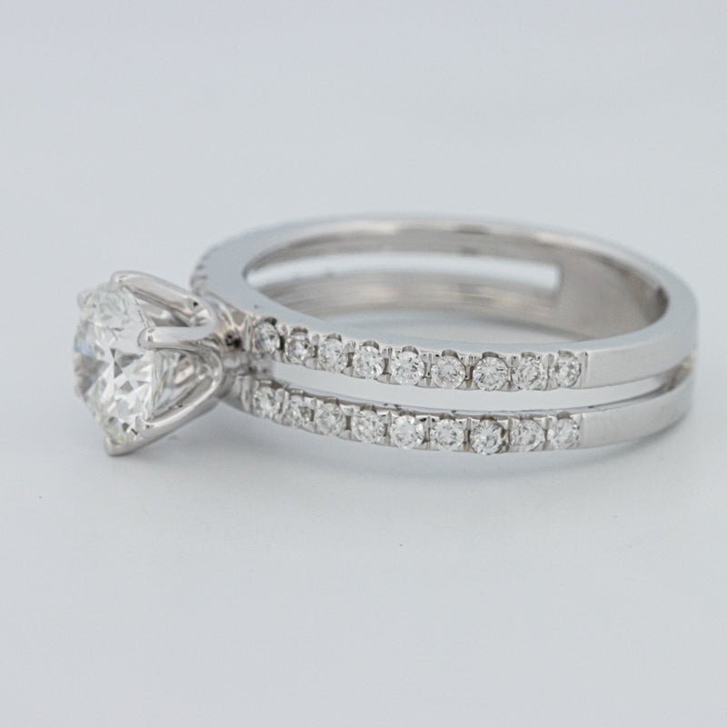 1 CT Round Cut Double Band Pavé Ring (LG) - ZIZOV DIAMONDS