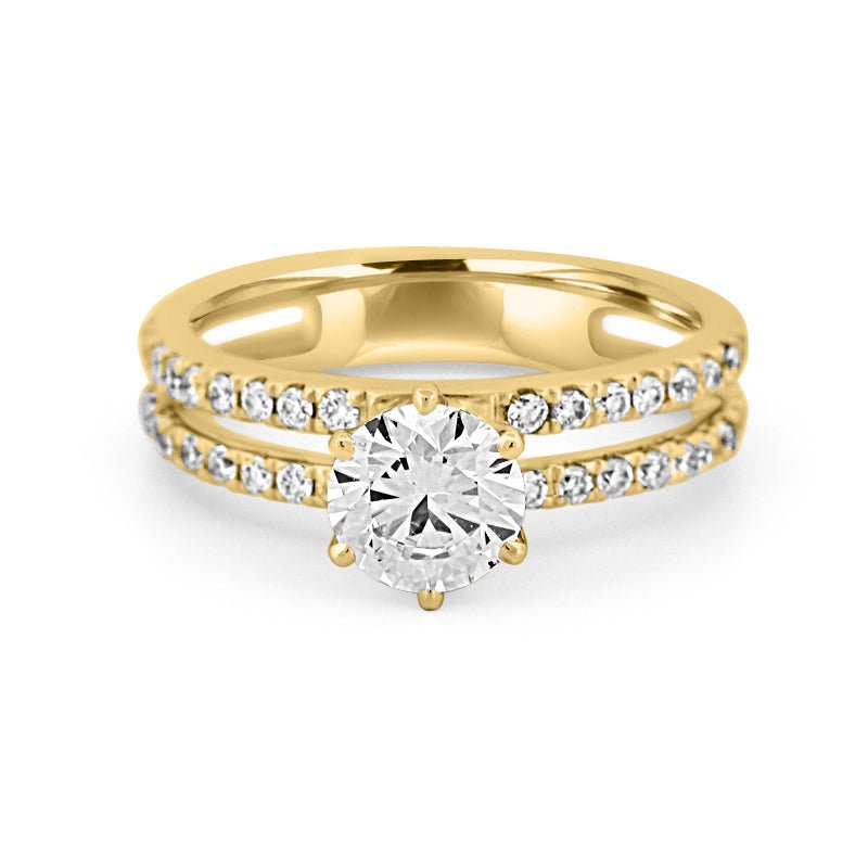 1 CT Round Cut Double Band Pavé Ring (LG) - ZIZOV DIAMONDS