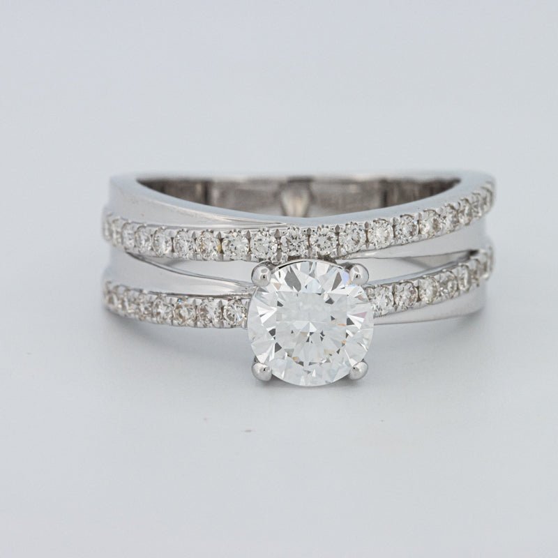 1 CT Round Cut Double Band Pavé Ring (LG) - ZIZOV DIAMONDS