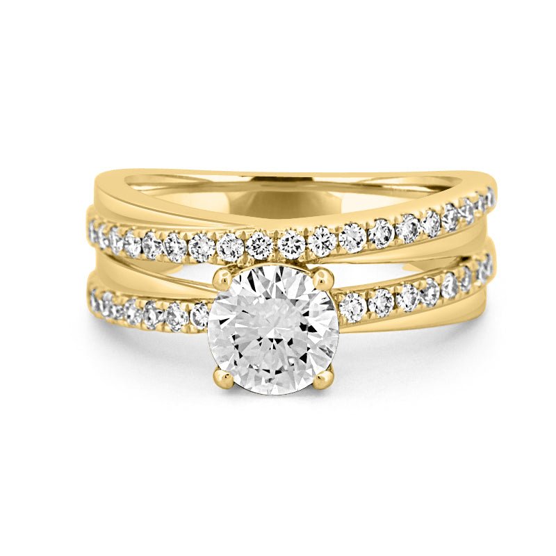 1 CT Round Cut Double Band Pavé Ring (LG) - ZIZOV DIAMONDS