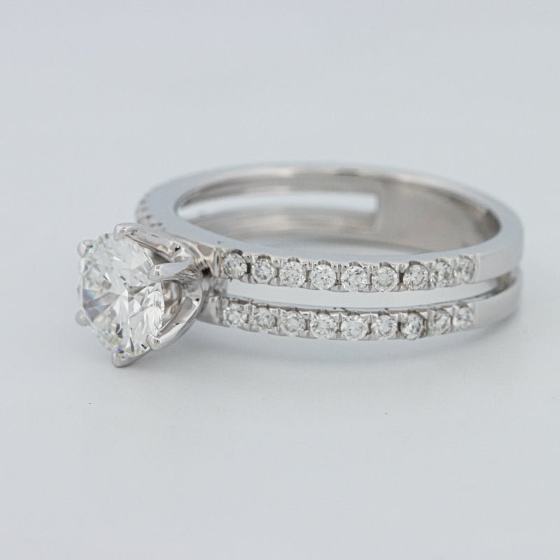 1 CT Round Cut Double Band Pavé Ring (LG) - ZIZOV DIAMONDS