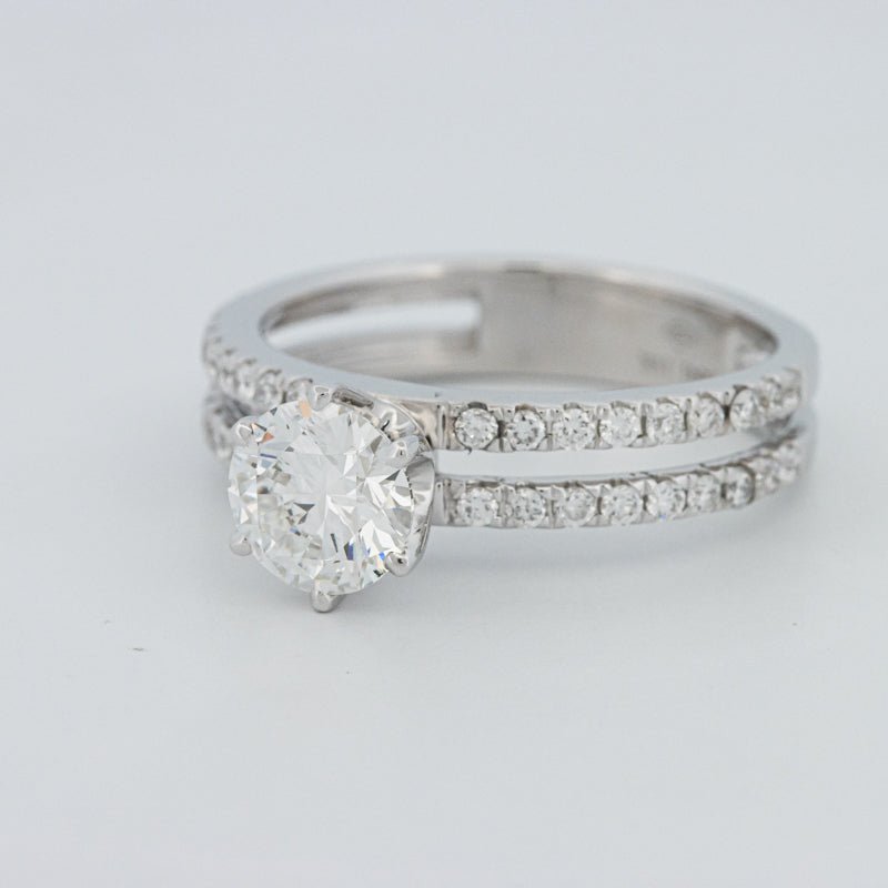 1 CT Round Cut Double Band Pavé Ring (LG) - ZIZOV DIAMONDS
