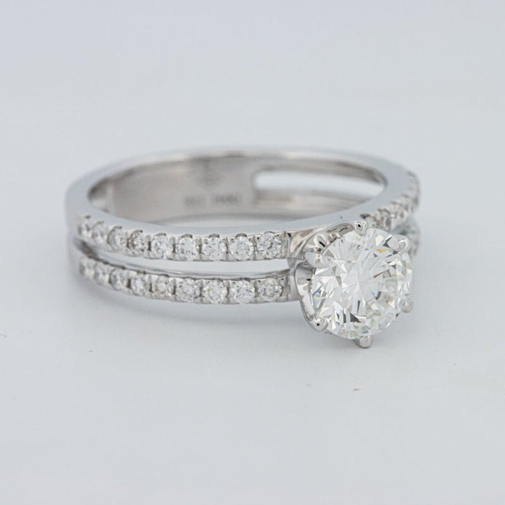 1 CT Round Cut Double Band Pavé Ring (LG) - ZIZOV DIAMONDS