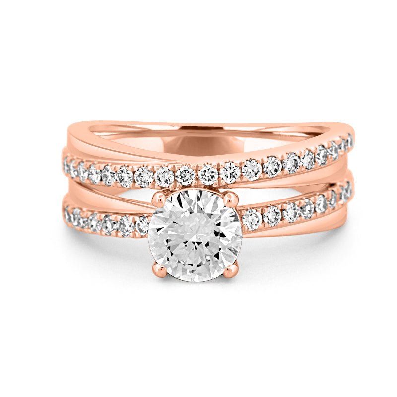 1 CT Round Cut Double Band Pavé Ring (LG) - ZIZOV DIAMONDS