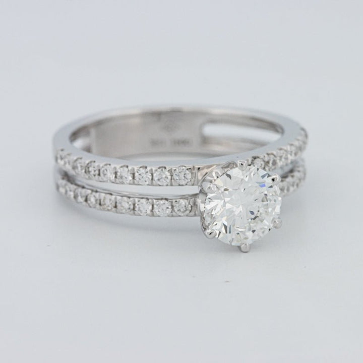 1 CT Round Cut Double Band Pavé Ring (LG) - ZIZOV DIAMONDS
