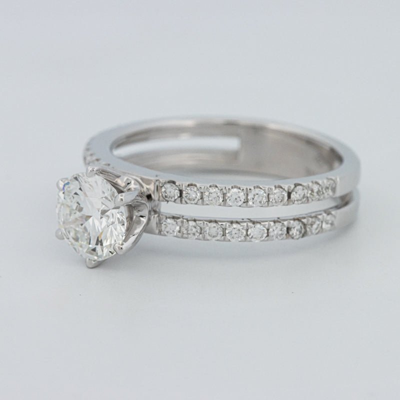 1 CT Round Cut Double Band Pavé Ring (LG) - ZIZOV DIAMONDS