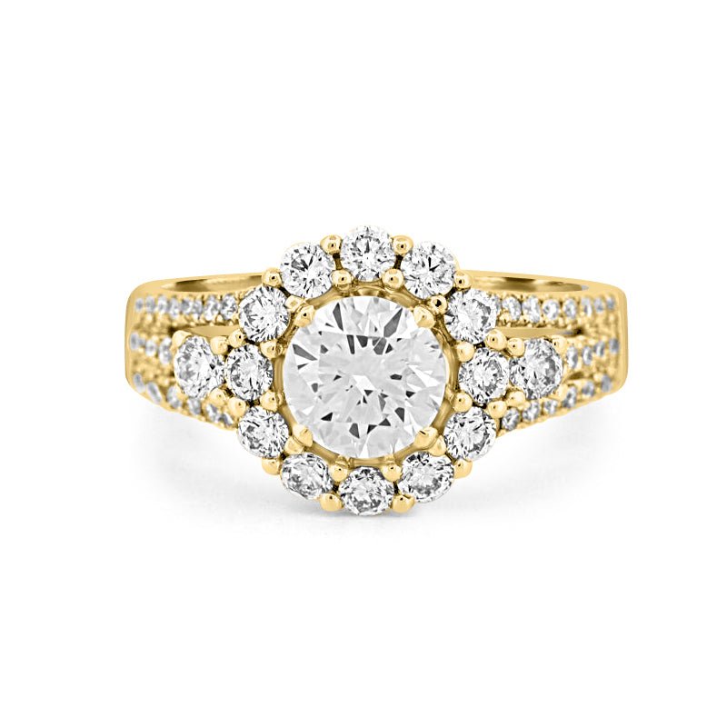 1 CT Round Cut Halo Pavé Solitaire (LG) - ZIZOV DIAMONDS