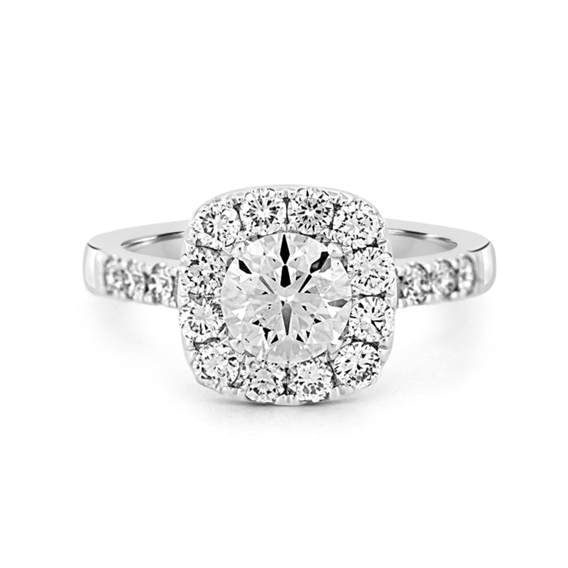 1 CT Round Cut Halo Pavé Solitaire (LG) - ZIZOV DIAMONDS