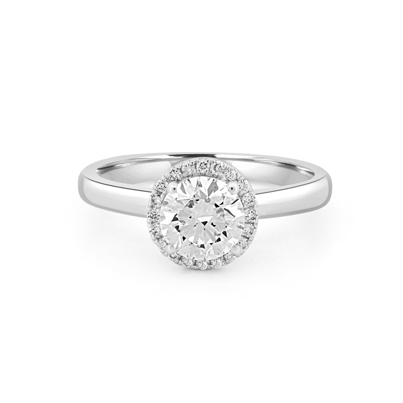 1 CT Round Cut Halo Solitaire (LG) - ZIZOV DIAMONDS