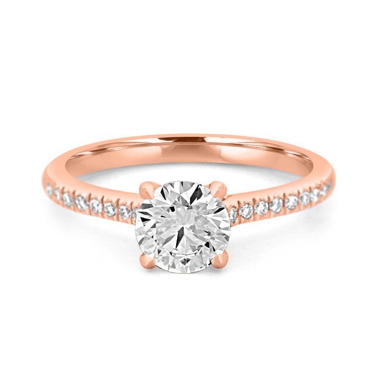 1 CT Round Cut Pavé Solitaire (LG) - ZIZOV DIAMONDS