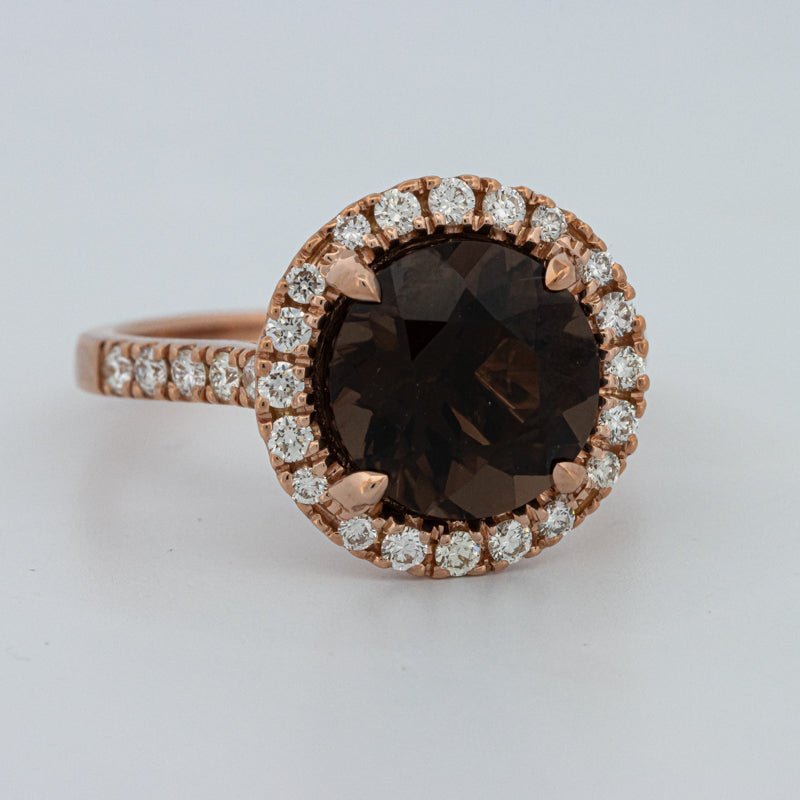 1 CT Round Cut Smokey Quartz Ring - ZIZOV DIAMONDS