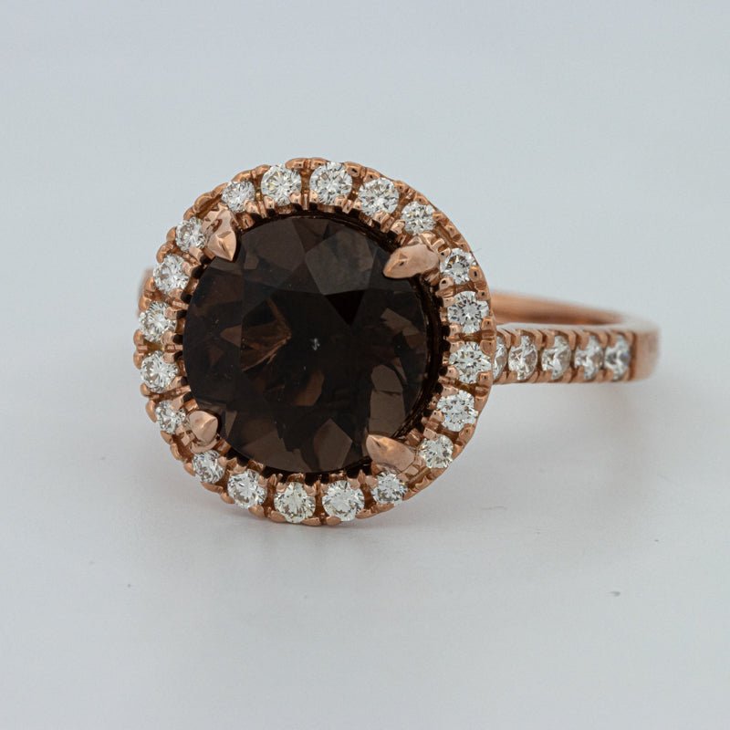 1 CT Round Cut Smokey Quartz Ring - ZIZOV DIAMONDS