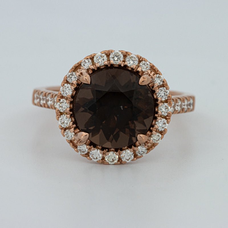 1 CT Round Cut Smokey Quartz Ring - ZIZOV DIAMONDS