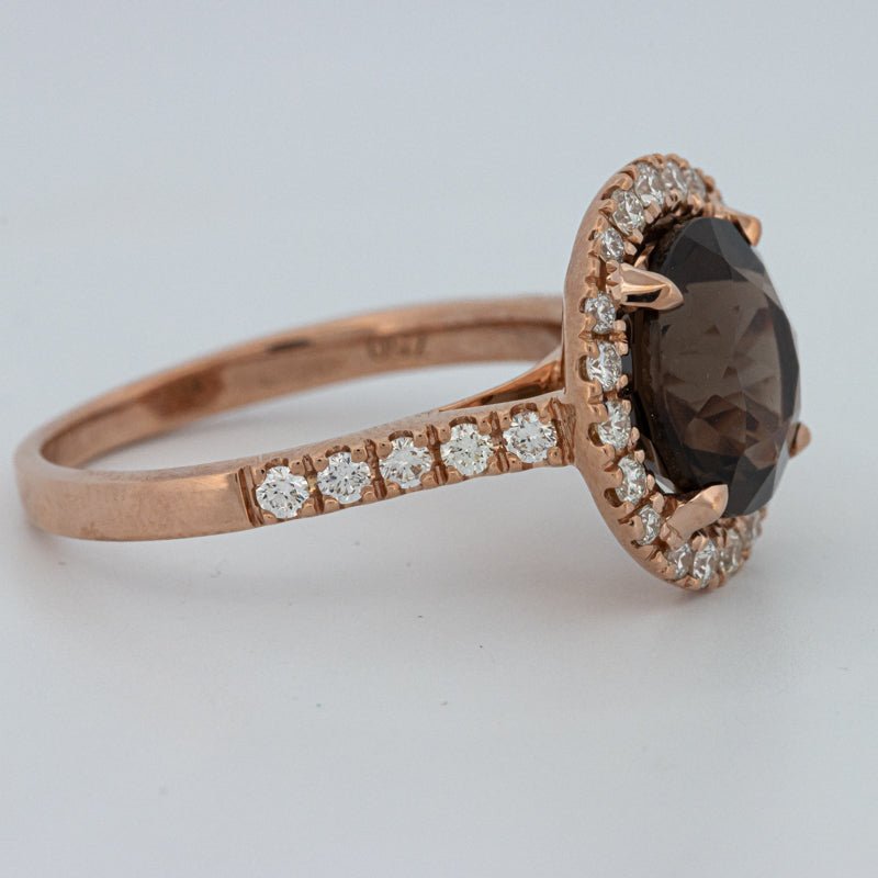 1 CT Round Cut Smokey Quartz Ring - ZIZOV DIAMONDS
