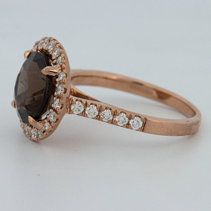 1 CT Round Cut Smokey Quartz Ring - ZIZOV DIAMONDS