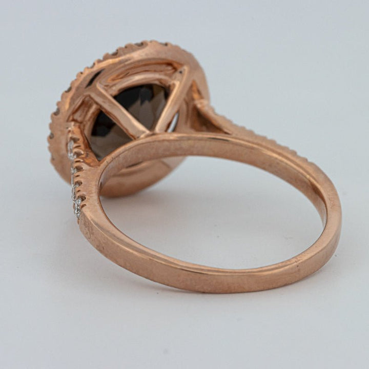 1 CT Round Cut Smokey Quartz Ring - ZIZOV DIAMONDS