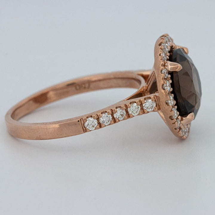 1 CT Round Cut Smokey Quartz Ring - ZIZOV DIAMONDS