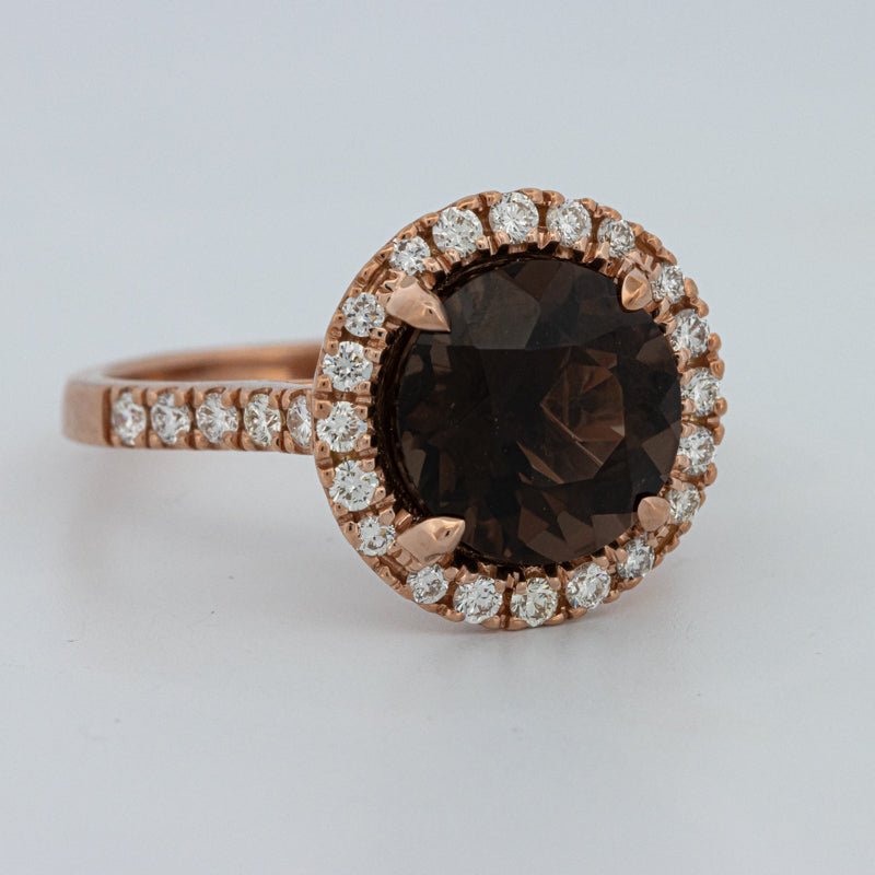 1 CT Round Cut Smokey Quartz Ring - ZIZOV DIAMONDS