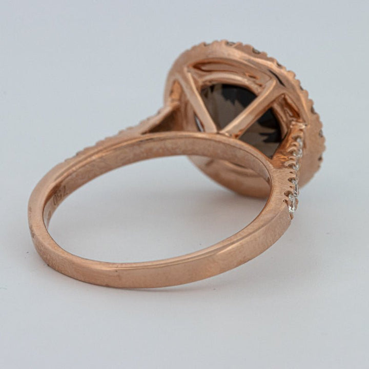 1 CT Round Cut Smokey Quartz Ring - ZIZOV DIAMONDS