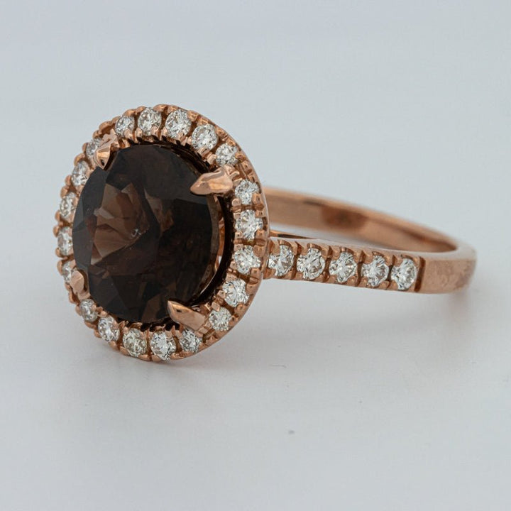 1 CT Round Cut Smokey Quartz Ring - ZIZOV DIAMONDS
