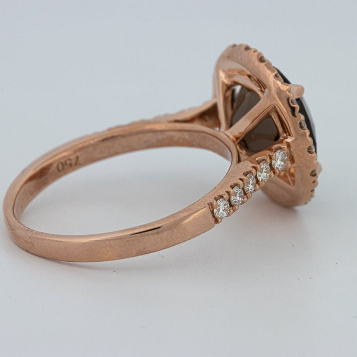 1 CT Round Cut Smokey Quartz Ring - ZIZOV DIAMONDS