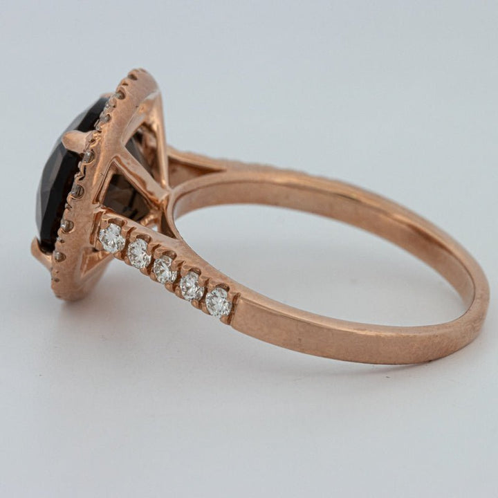 1 CT Round Cut Smokey Quartz Ring - ZIZOV DIAMONDS