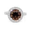 1 CT Round Cut Smokey Quartz Ring - ZIZOV DIAMONDS