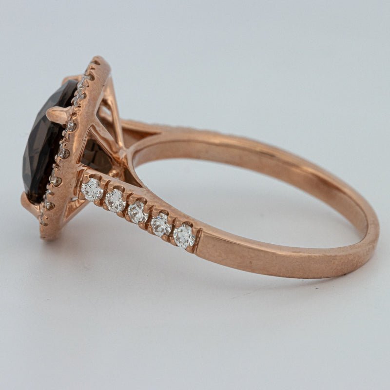 1 CT Round Cut Smokey Quartz Ring - ZIZOV DIAMONDS