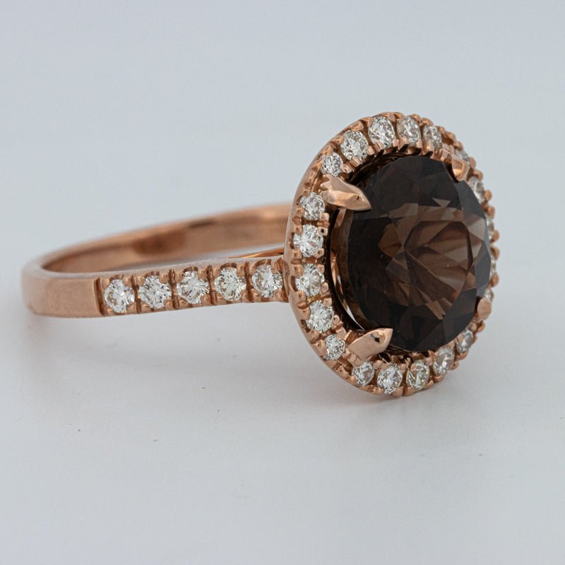 1 CT Round Cut Smokey Quartz Ring - ZIZOV DIAMONDS