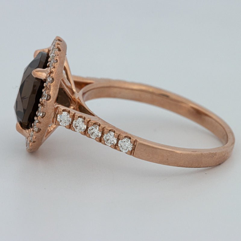 1 CT Round Cut Smokey Quartz Ring - ZIZOV DIAMONDS