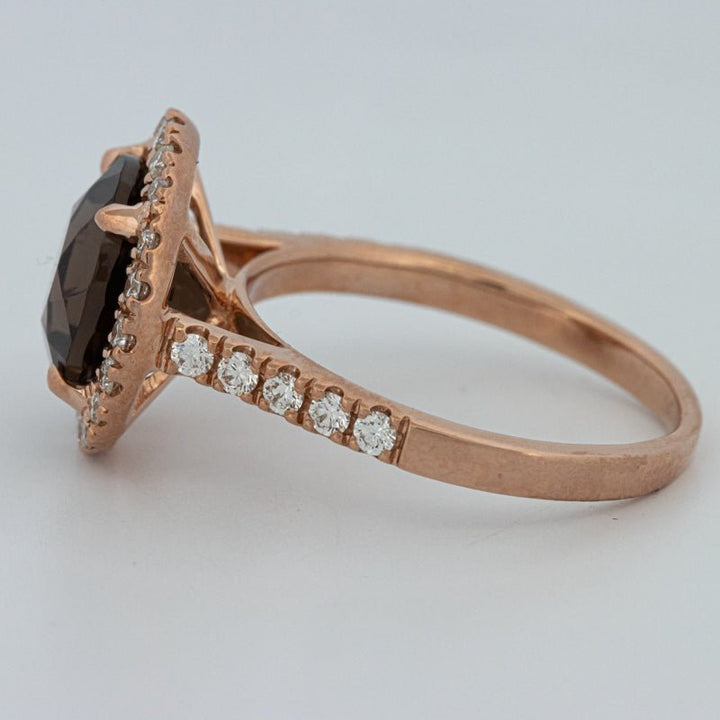 1 CT Round Cut Smokey Quartz Ring - ZIZOV DIAMONDS