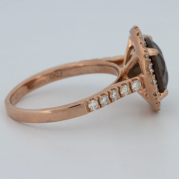 1 CT Round Cut Smokey Quartz Ring - ZIZOV DIAMONDS