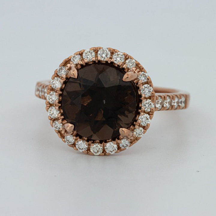 1 CT Round Cut Smokey Quartz Ring - ZIZOV DIAMONDS