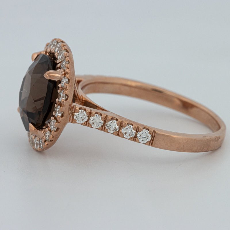 1 CT Round Cut Smokey Quartz Ring - ZIZOV DIAMONDS